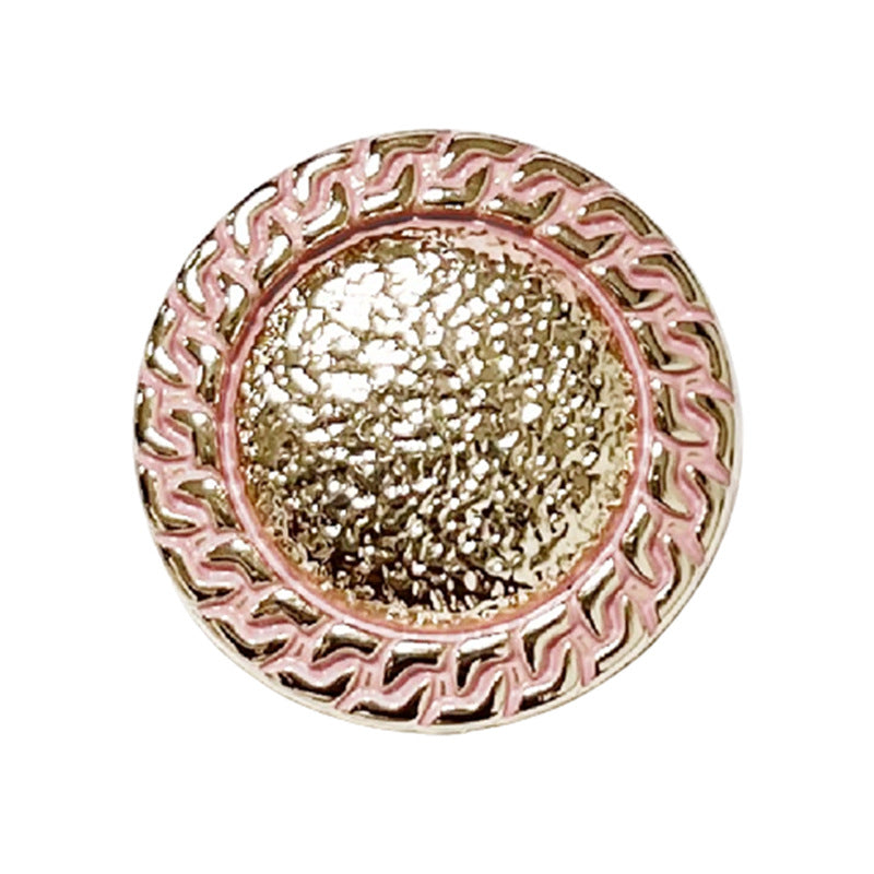 18/23MM Boutons en métal rose doré avec bord en chaîne, blanc et noir, 20 pièces