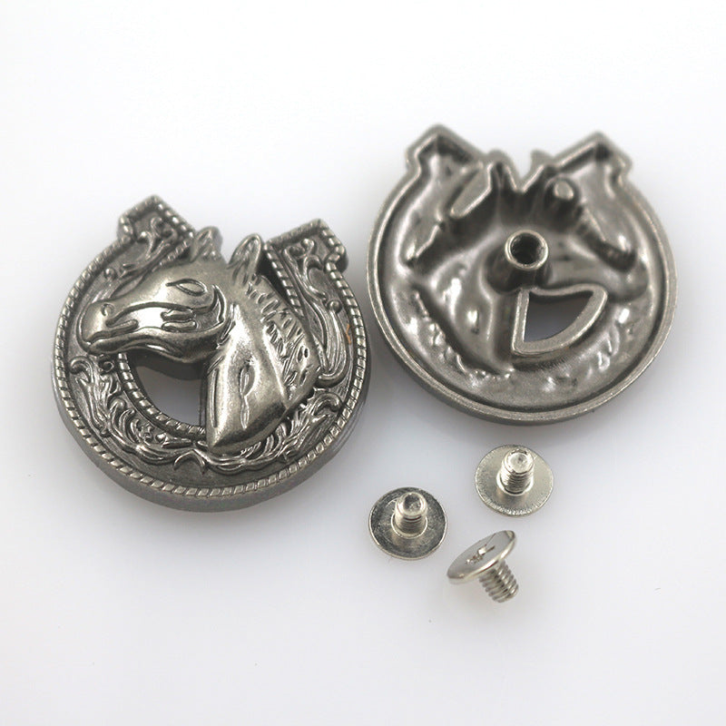 Botones de metal de piel de vaca vintage de 27 mm para billeteras y cinturones, paquete de 50