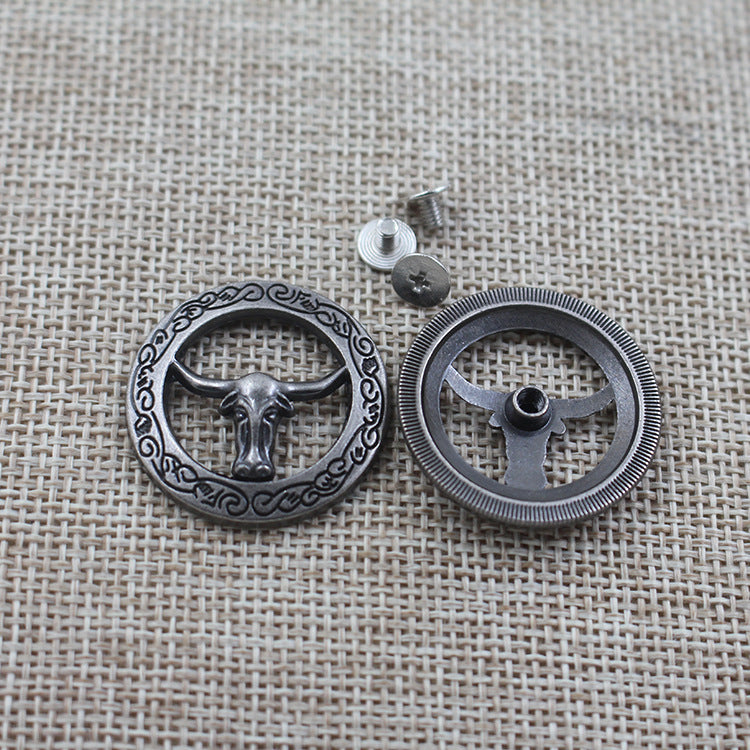 Tornillos de botón de aleación de cabeza de toro hueca redonda de 28 mm 50 piezas