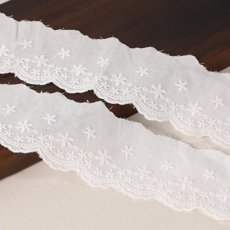 45mm Star Embroidered Cotton Lace Trim 16 Yards