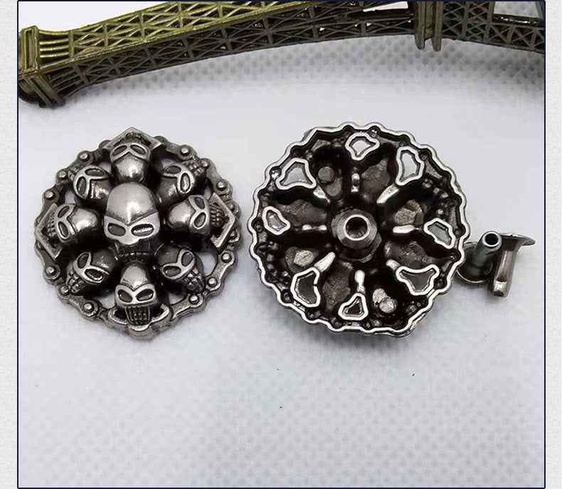 Punk Gothic Skull Rivets DIY Studs for Shoes Leather Crafts 30 Pack