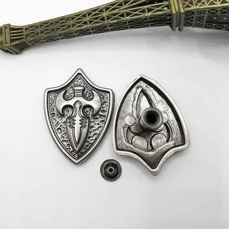 Vintage Silver Cross Shield Studs Gothic Punk Rivet Leather Belt 20pcs