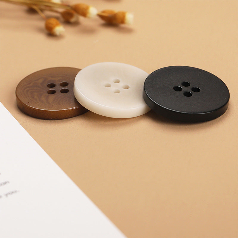 Natural Fruit Shell Flat 4-Hole Buttons Set of 20 – Black Beige Coffee