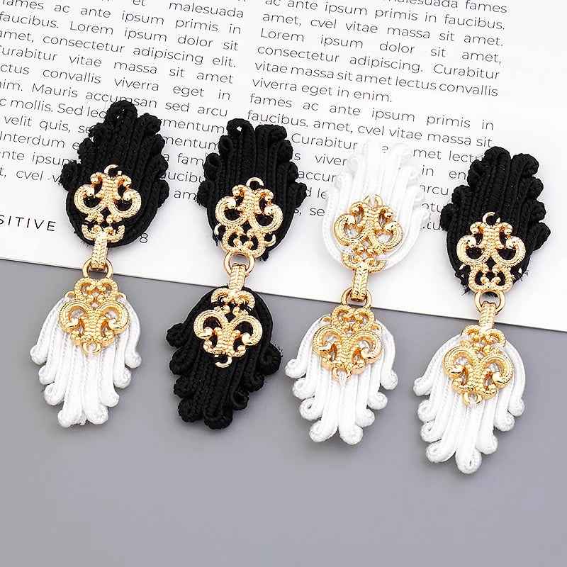 7.5CM Black White Chinese Frog Buttons for Tang Suit Cheongsam 6 Pairs