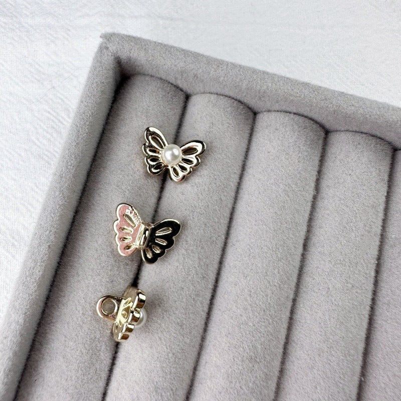 12.5MM Gold/Silver Butterfly Pearl Metal Shank Buttons 20pcs