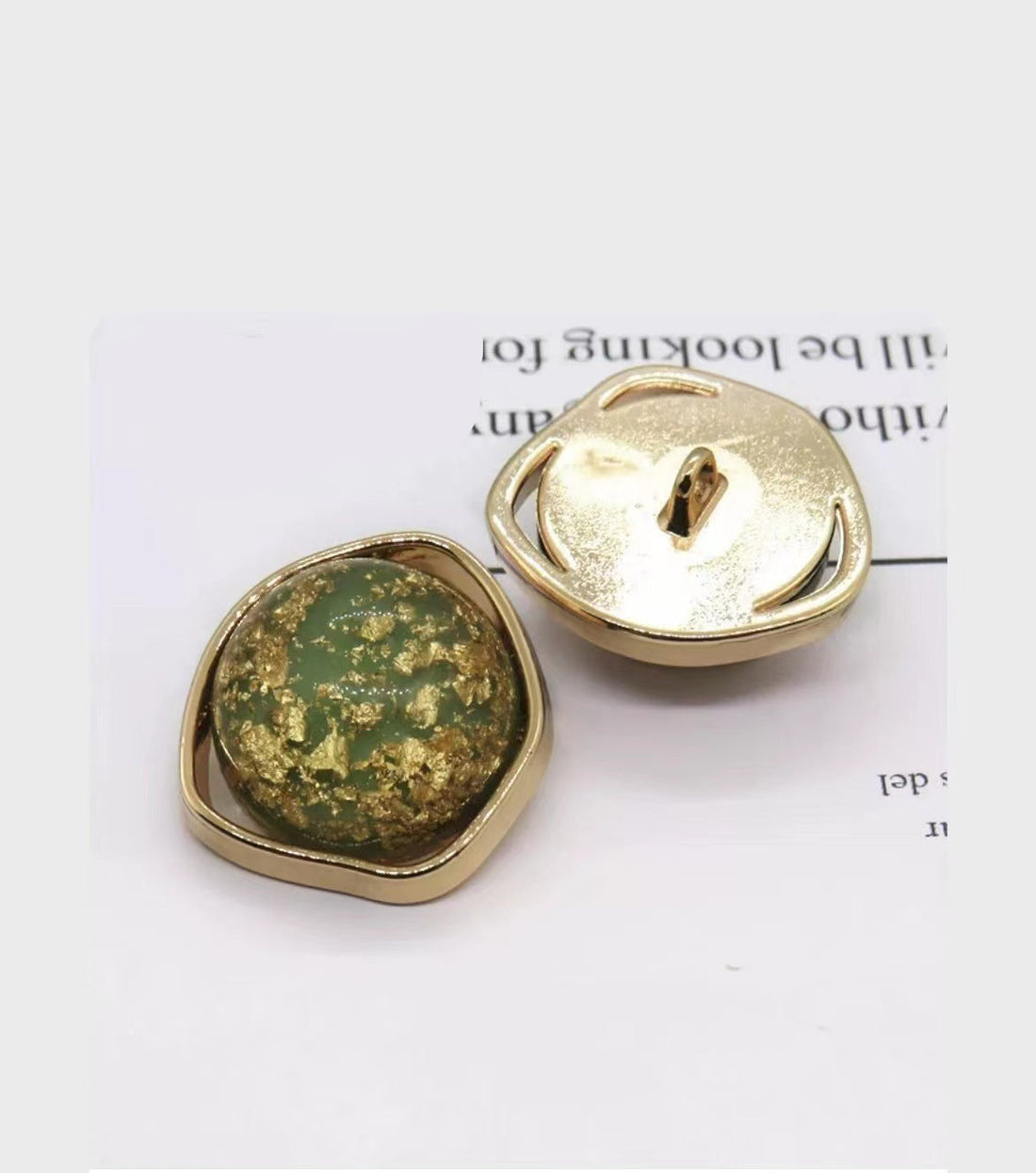 Irregular Natural Shell Metal Shank Buttons – Gold Tone,23/25mm,20 Pack