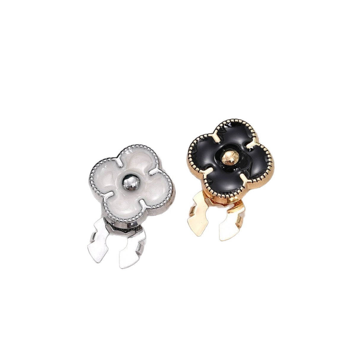 21mm Four-Leaf Clover Detachable Metal Clamp Buttons 3 Pack