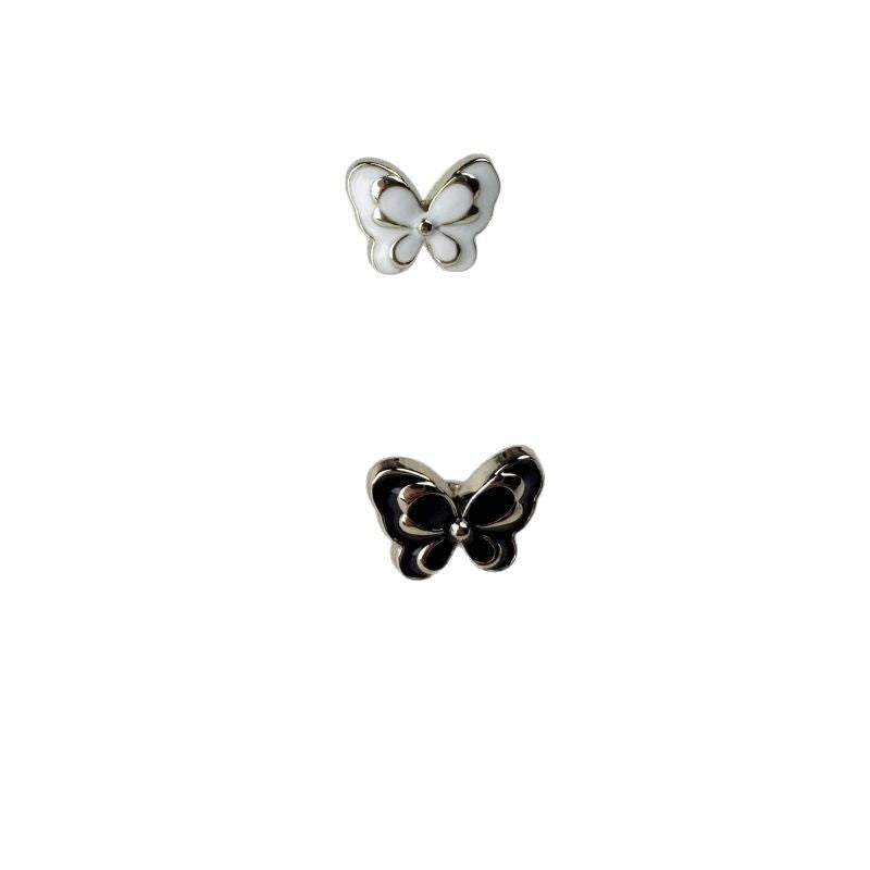 12MM Black/White Butterfly Metal Buttons for Women's Knit Cardigans
