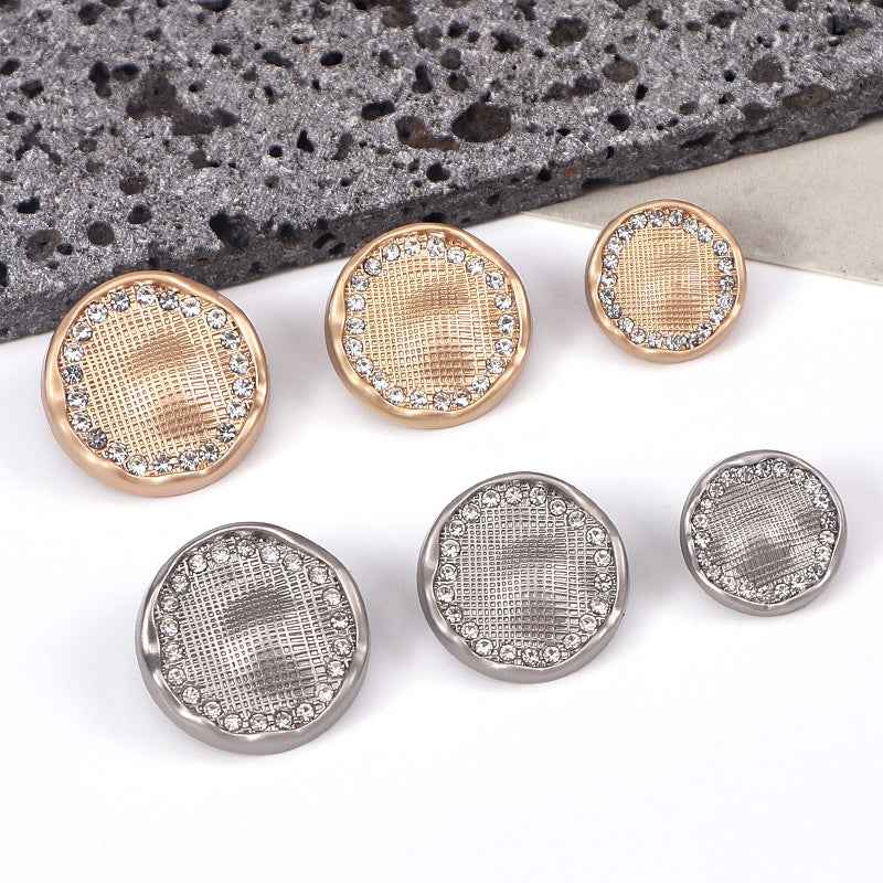 28L/36L/40L Round Mesh Rhinestone Alloy Shank Buttons 20pcs