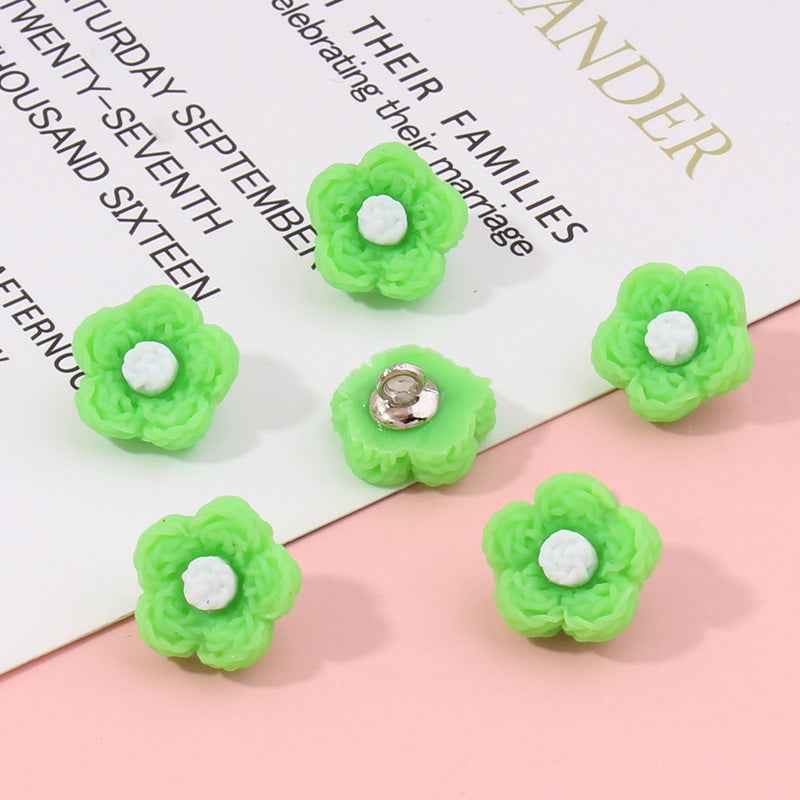 13mm Colorful Flower Plastic Buttons for Baby Kids Clothing-42pcs