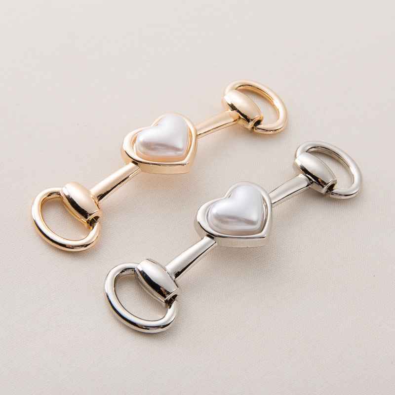 73mm Gold Silver Metal Heart Chain Decorative Buckle 20 Pack