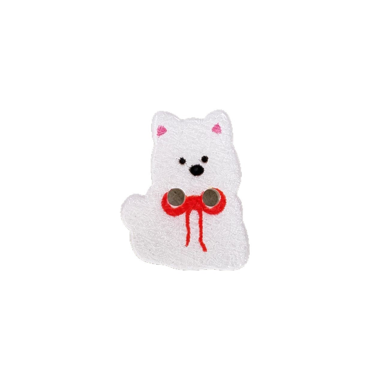 15mm Cute White Puppy Dog Resin Buttons for Children's Clothing 50pcs