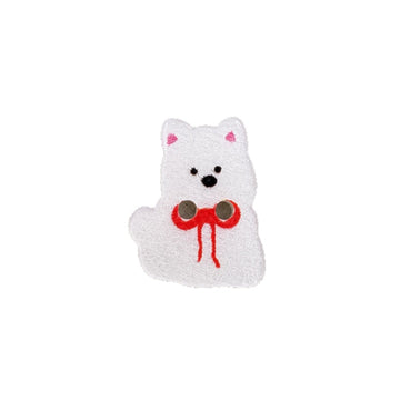 15mm Cute White Puppy Dog Resin Buttons for Children's Clothing 50pcs