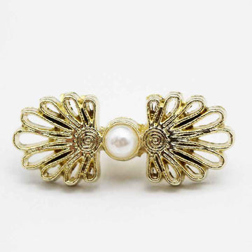 20mm Chinese Hanfu Qipao Butterfly-Shaped Metal Pearl Buttons 20pcs