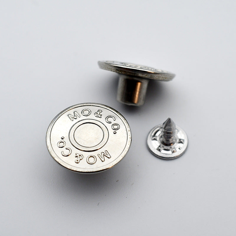 Hollow Round Metal Shank Stud Buttons for Denim Clothing 21 Pack