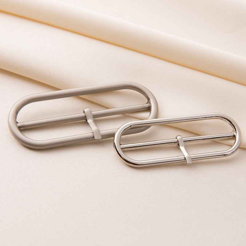 30-60mm Oval Center Bar Belt Buckles - Adjustable Metal Clasps 20pcs