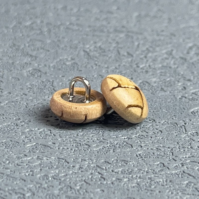 Vintage Natural Wood Round Shank Buttons 50 Pack