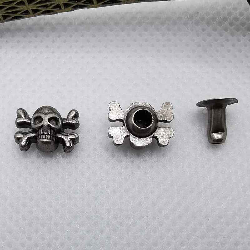 Gothic Punk Zinc Alloy Skull Rivets Vintage Silver 42 Pack(7 Styles)