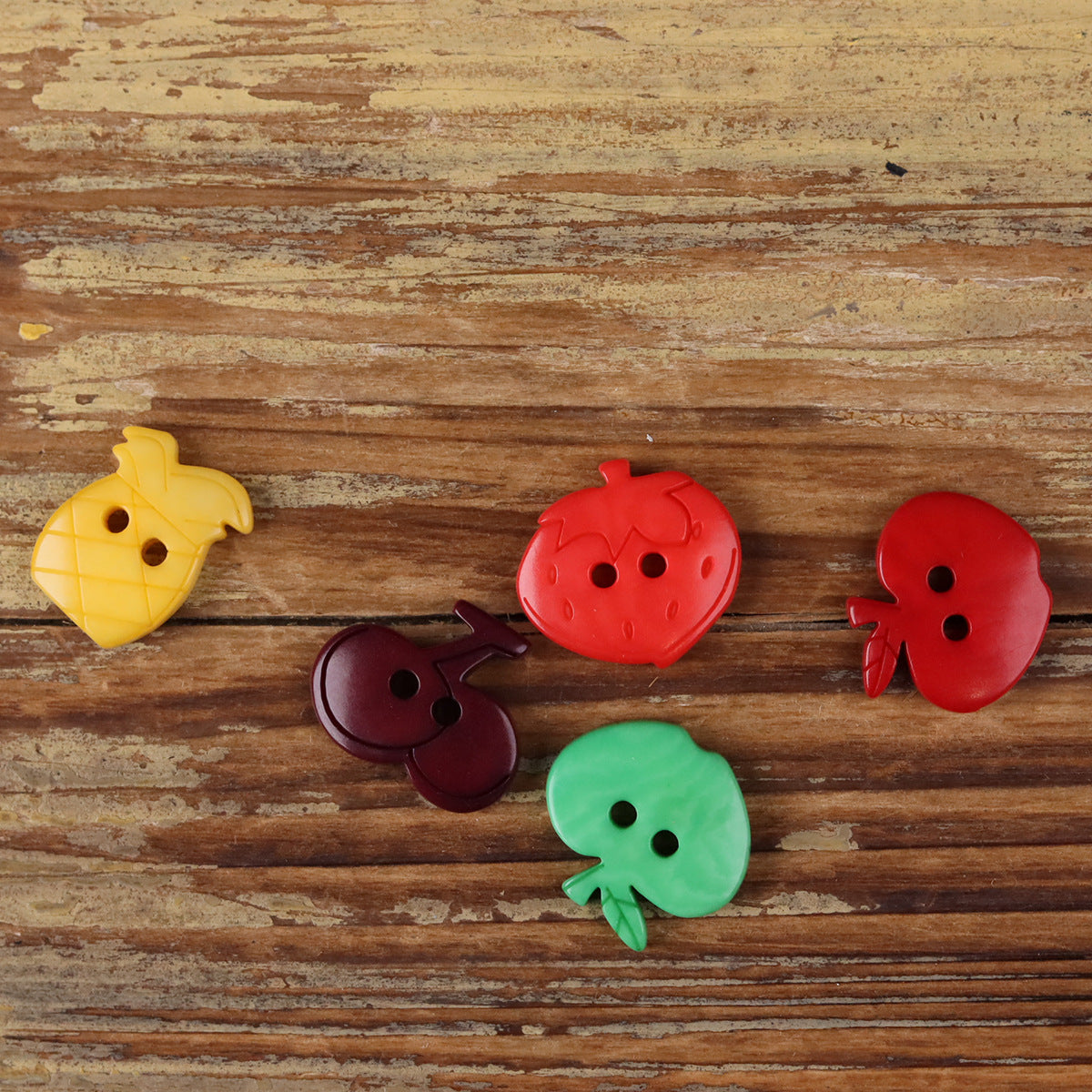 Natural Corozo Fruit Buttons – 18mm | Set of 30 | 5 Fruit Designs