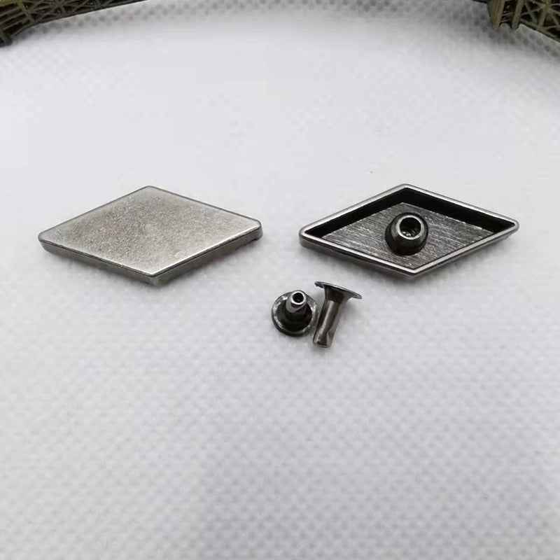 27x12MM Flat Diamond Alloy Rivets Antique Silver Punk Studs 20pcs