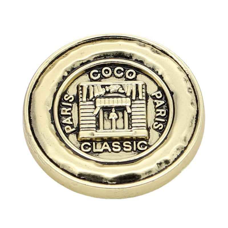 Frosted Gold Silver Vintage Parisian Style Metal Shank Buttons 48pcs