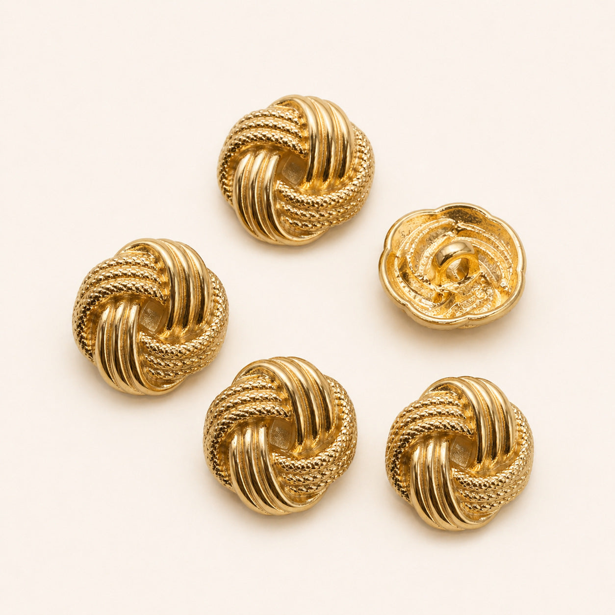 Gold Chinese Knot Metal Shank Buttons – 17mm/20mm Hand-Sew,40PCS