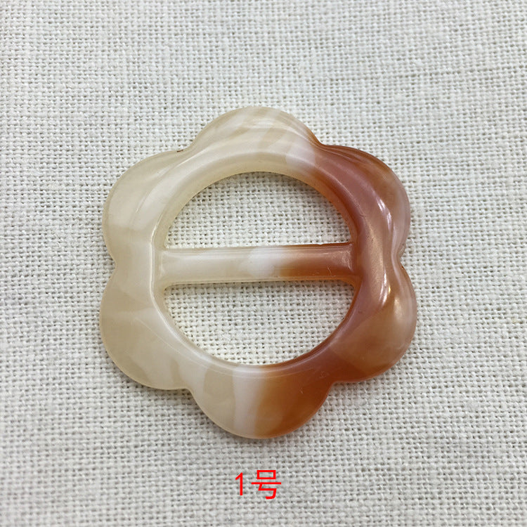25mm Adjustable Flower Resin Buckle Button for T-Shirts Scarves 10pcs