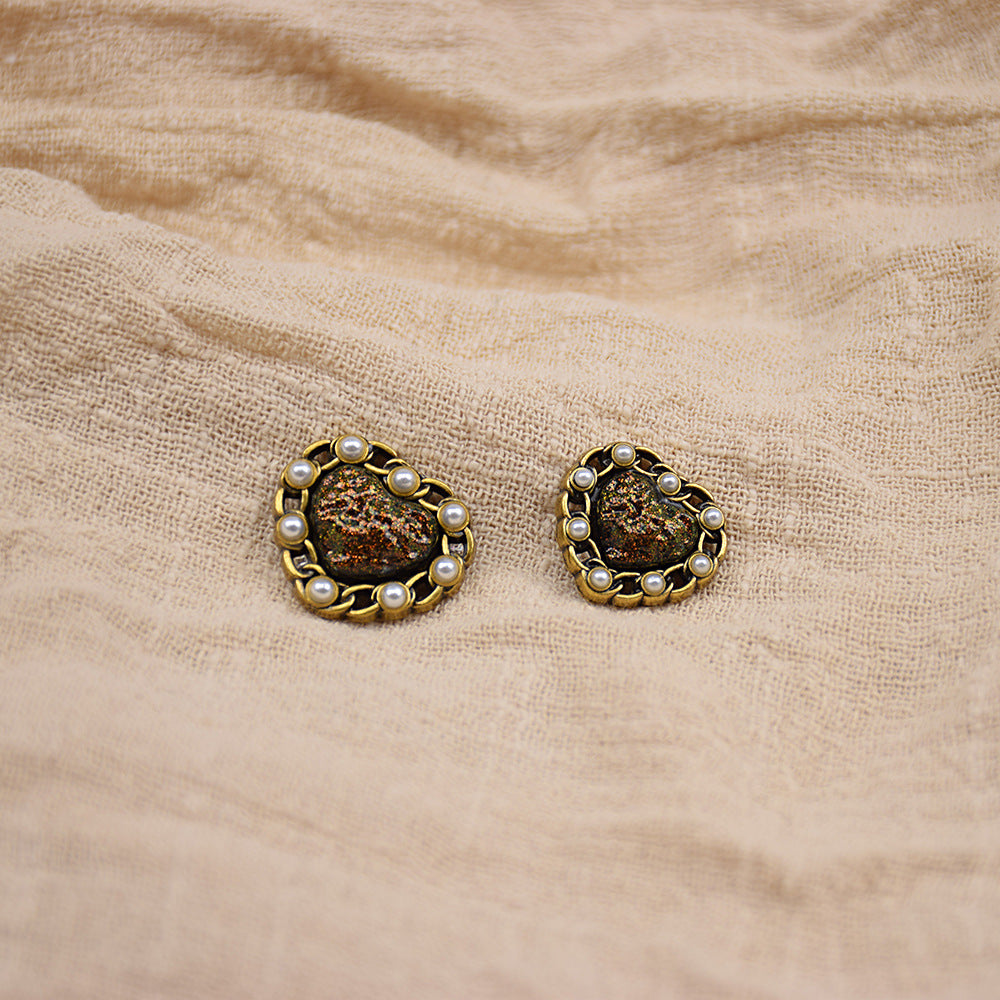 20mm/23mm Vintage Heart-Shaped Resin Metal Buttons 10pcs