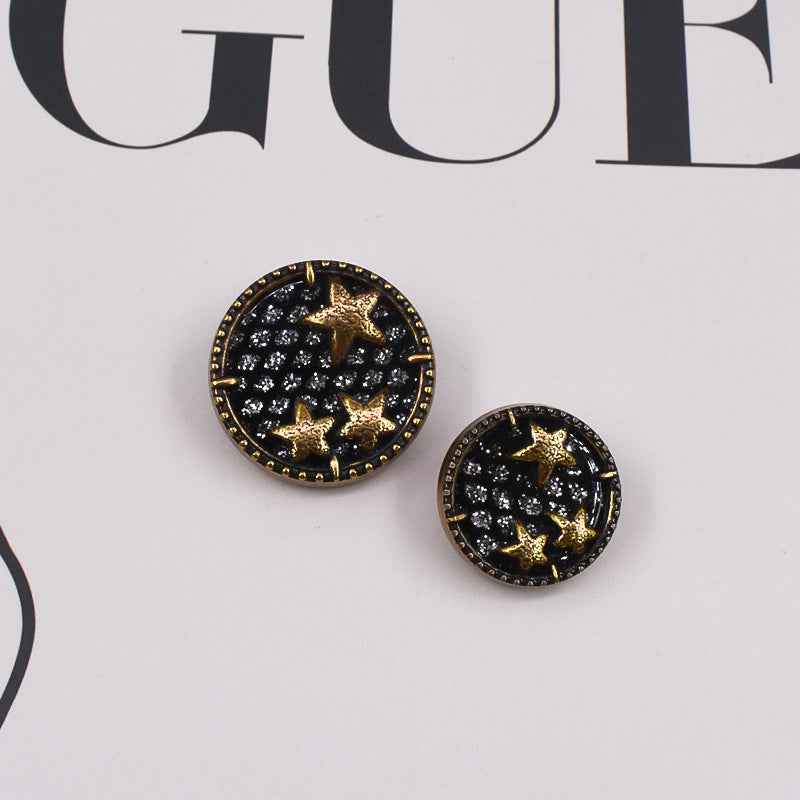 18/23mm Gold/Silver/Bronze Starry Sky Alloy Shank Buttons 10pcs