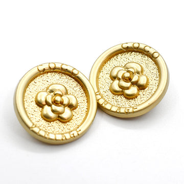 23mm Guld Nickel Rund Blomster Metall Knappar med Skank 10st