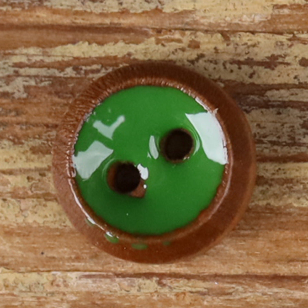 10mm Natural Wood Oil-Drop Round 2-Hole Shirt Buttons – Set of 50 | 5 Colors × 10pcs