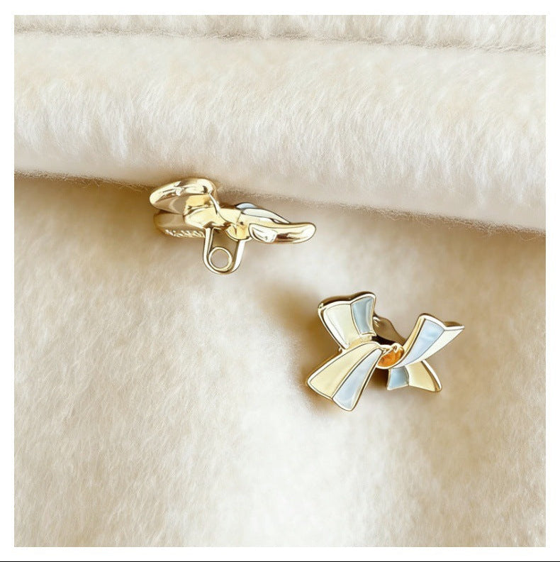 3D Irregular White & Sky Blue Enamel Metal Buttons 20PCS