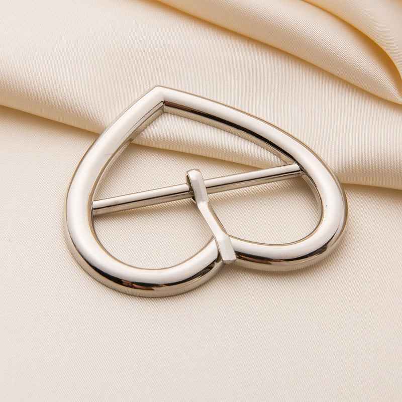 30/35/40mm Gold Silver Heart-Shaped Metal Roller Buckles 20pcs