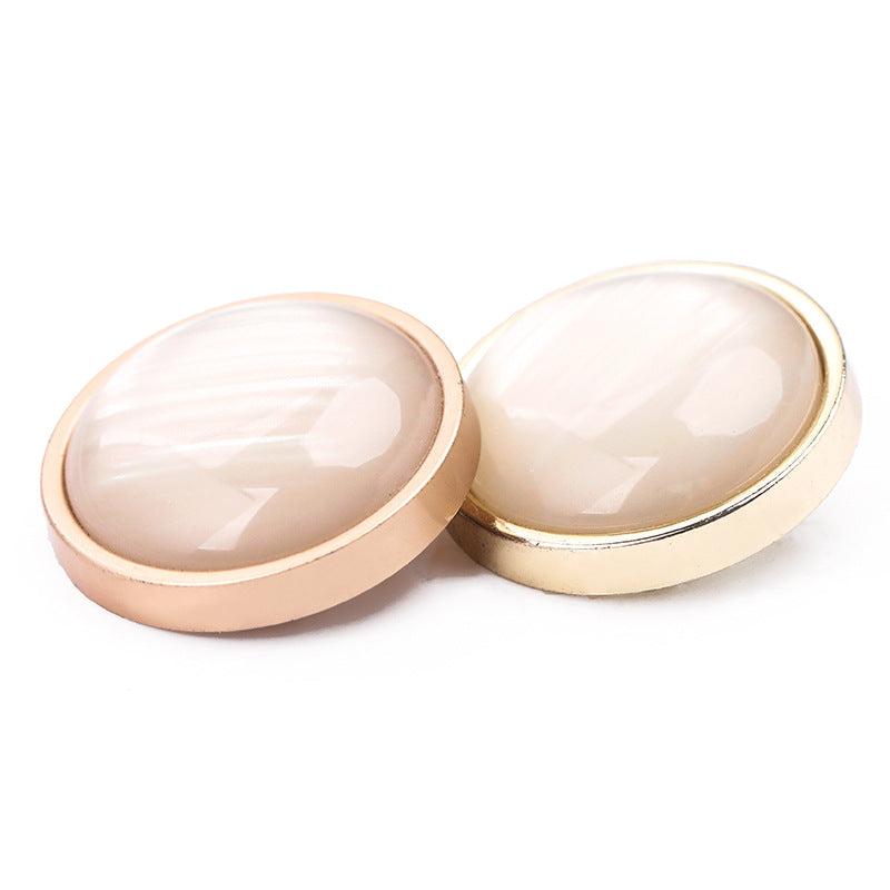 Cat Eye Stone Metal Shank Buttons Set of 20 – Light Gold & Matte Gold