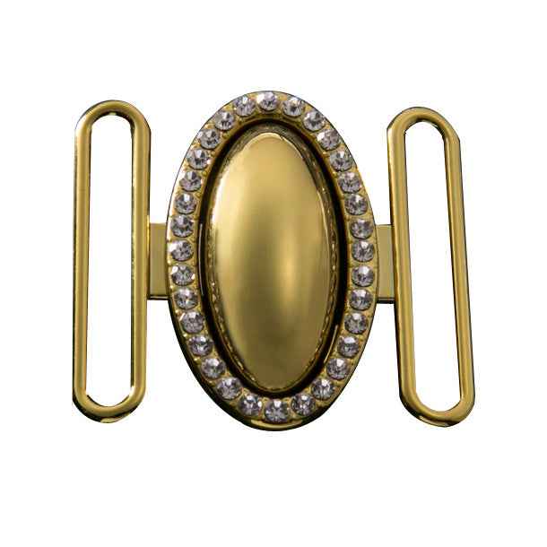 Oval Crystal-Studded Belt Buckle Set Adjustable Metal Clasps 20pcs