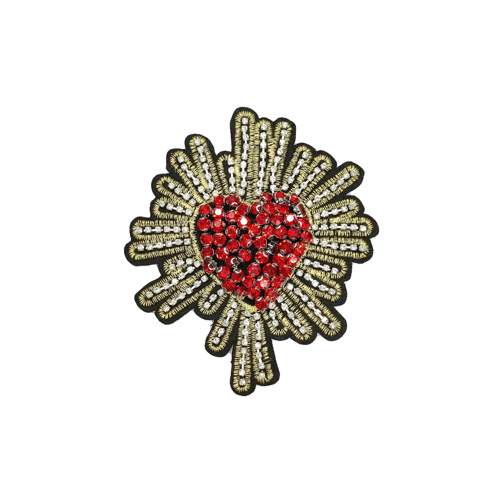 Söt körsbärsrosett och djur handbroderad DIY-applikation 5-pack