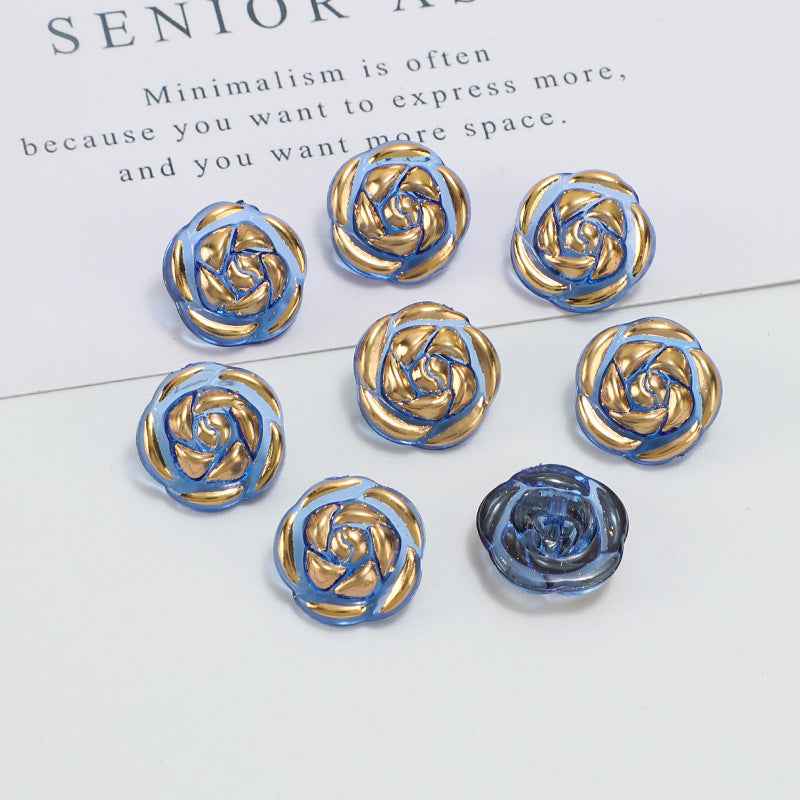 12.5mm Acrylic Candy Color Rose Buttons for Kids' Sweaters 100 Pack