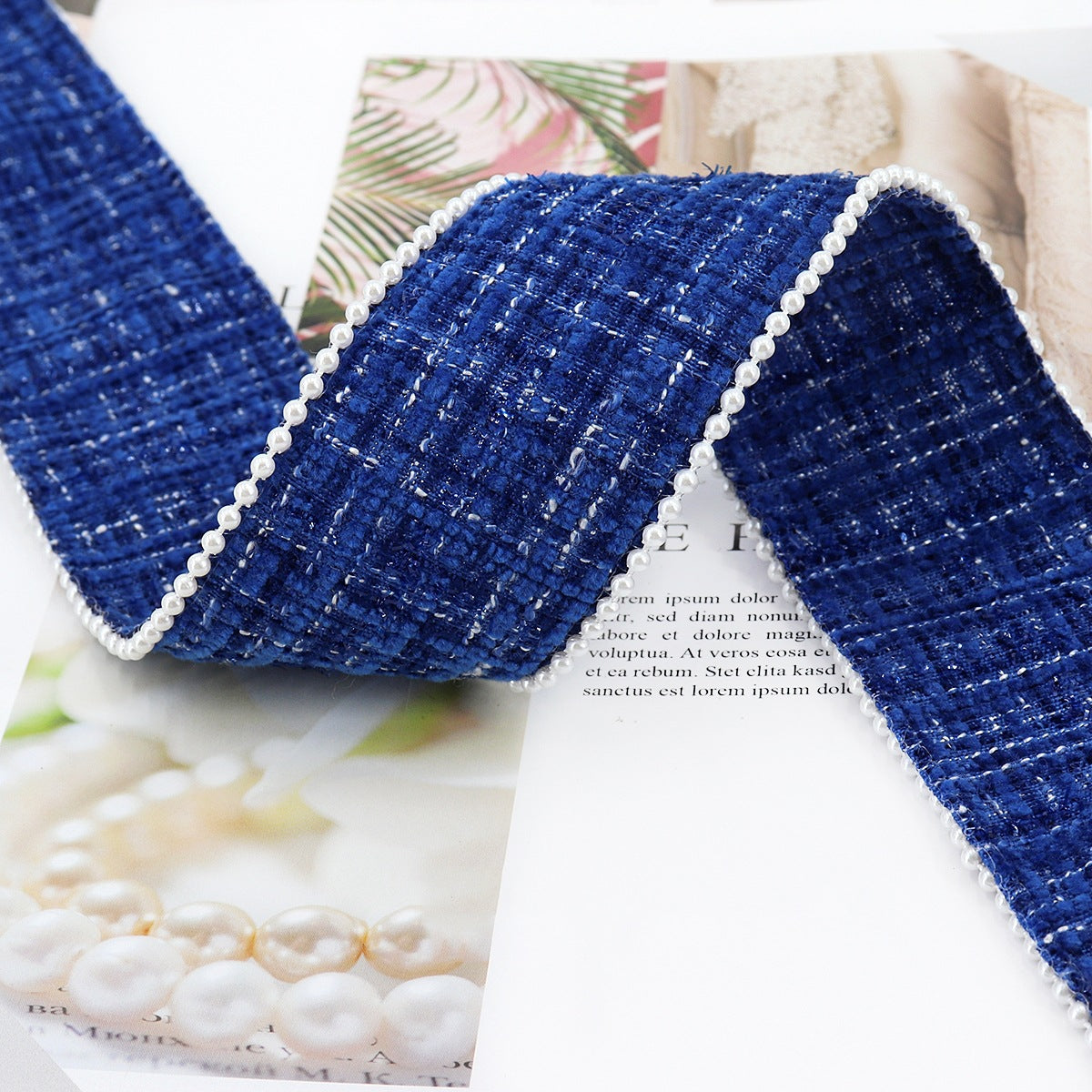 38 mm Ruudullinen Flanelliraita Helmireunalla 5 Yards