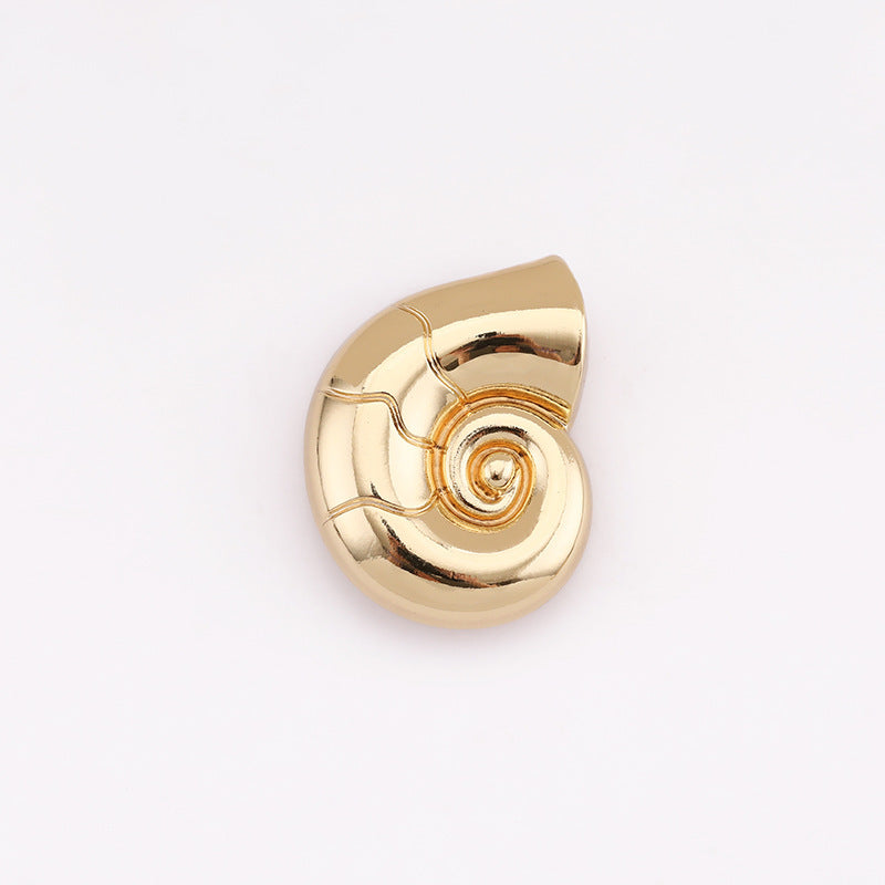 Snail Shape Metal Shank Buttons Set of 20 – Light Gold & Nickel Silver