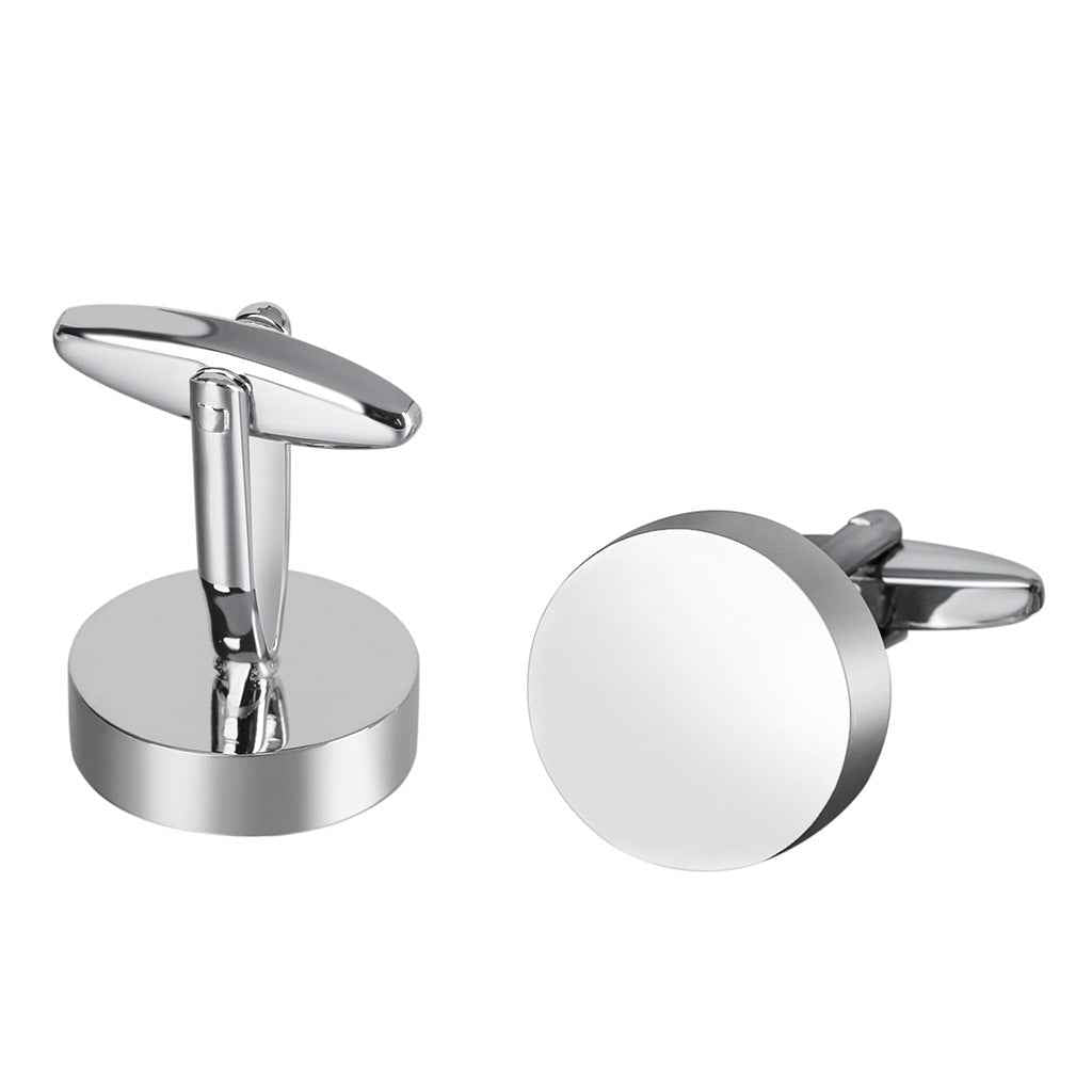 Classic Round Polished Cufflinks for Men