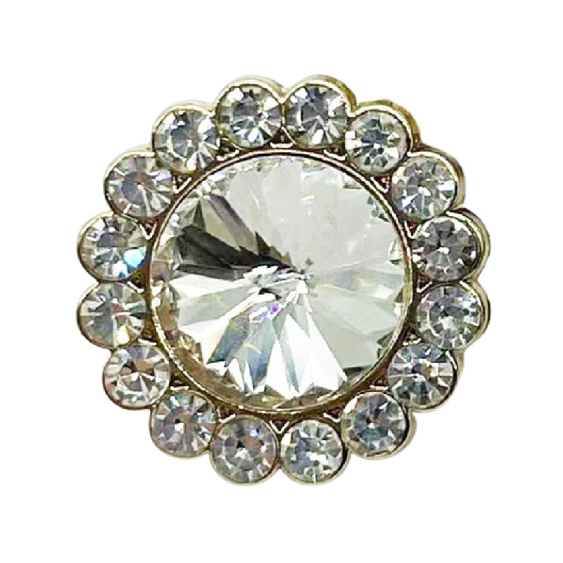 Luxe Rhinestone Flower Metal Button for Women’s Sweaters Coats 10pcs
