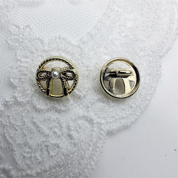 11.5MM Gold/Silver French Vintage Metal Hollow Bow Shirt Buttons 30pcs