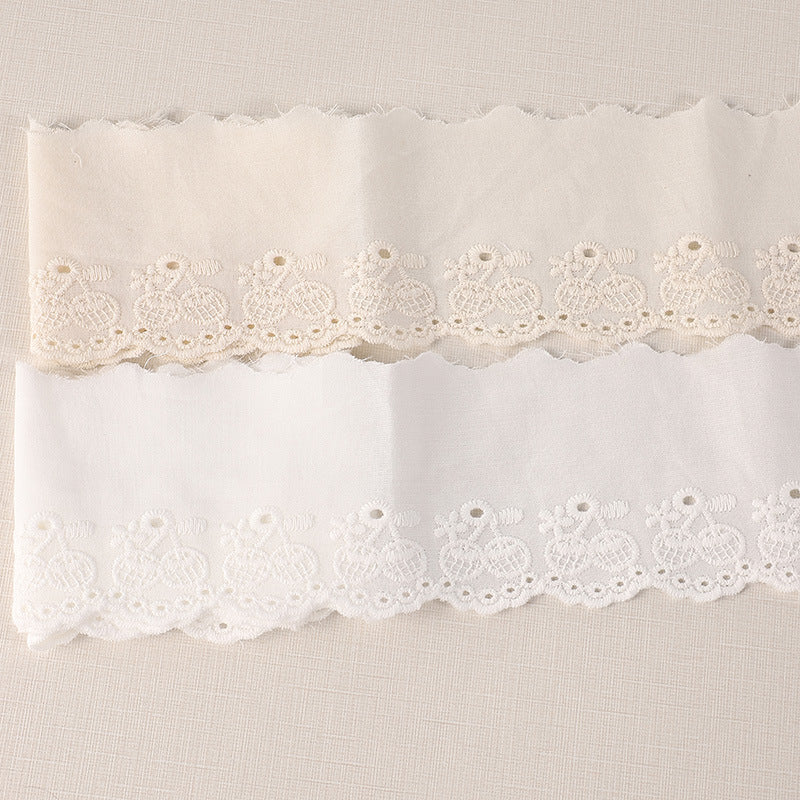 60mm Cherry Cotton Lace Trim for Clothing Hems 16 Yards