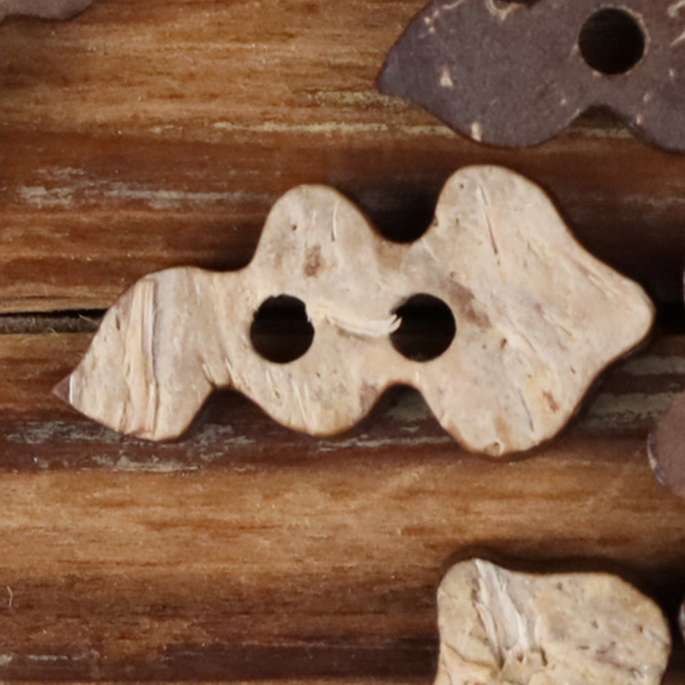 Natural Coconut Shell Novelty Shaped Buttons – Set of 30 (5 Whimsical Designs)