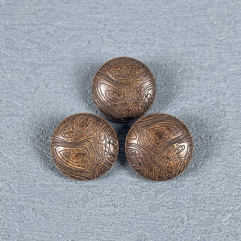 Vintage Mushroom Grain Natural Wood Round Shank Buttons 30PCS