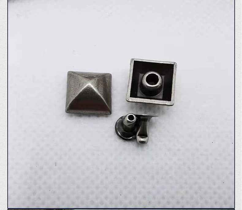 10/15MM Vintage Silver Pyramid Studs Punk Gothic Rivets 30 Pack