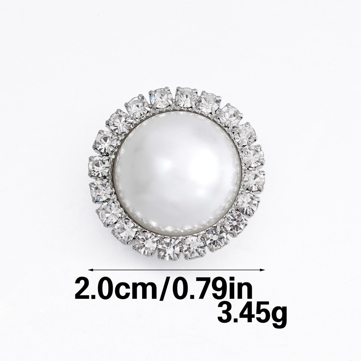 32L 20mm Copper Rhinestone Chain Clamp Decorative Buttons 6 Pack