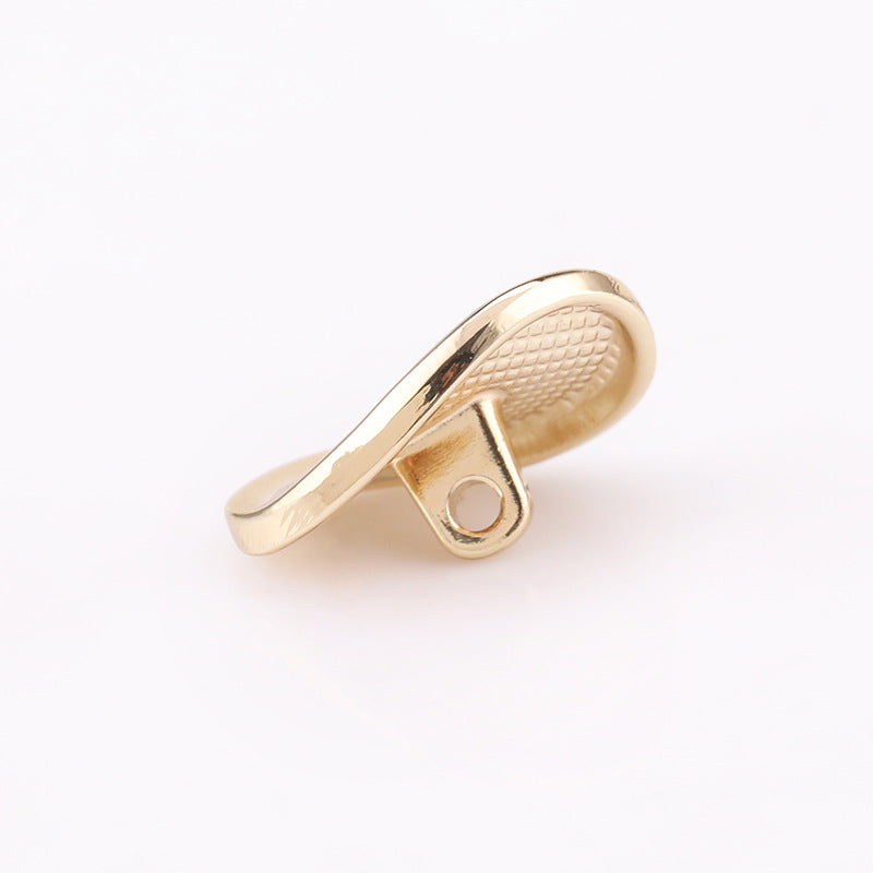 Egg Shape Twisted Metal Shank Buttons Set of 20 – Light Gold & Nickel