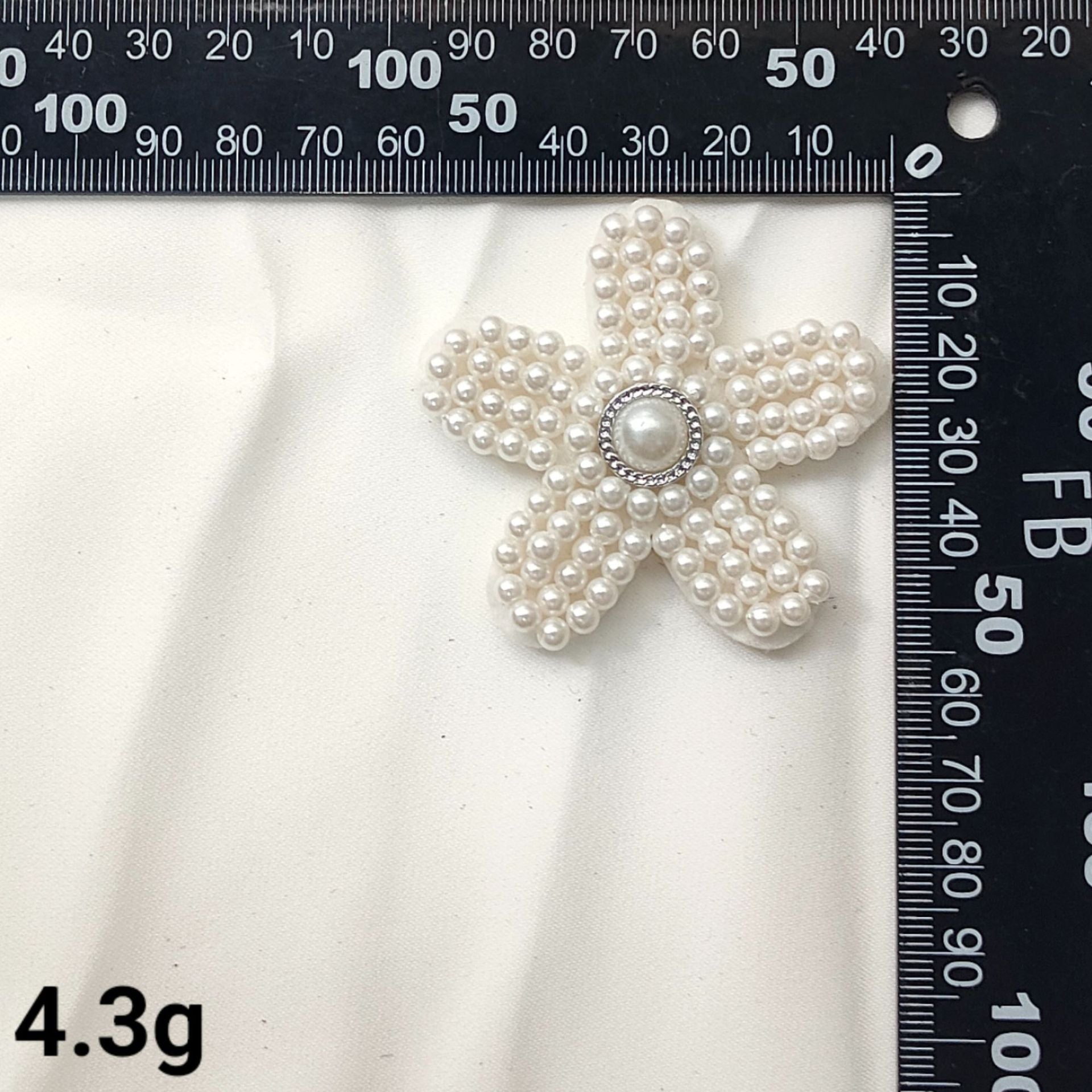Black and White Pearl Flower and Butterfly Embroidered Patches 12 Pack