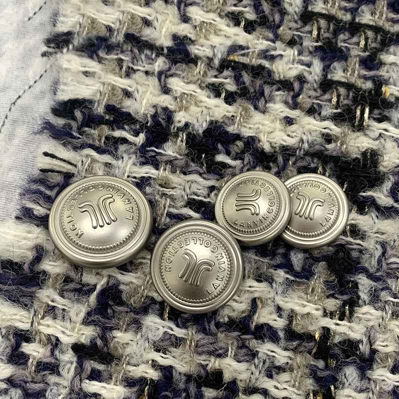 Vintage Frosted Gold & Frosted Silver Round Metal Shank Buttons 48PCS